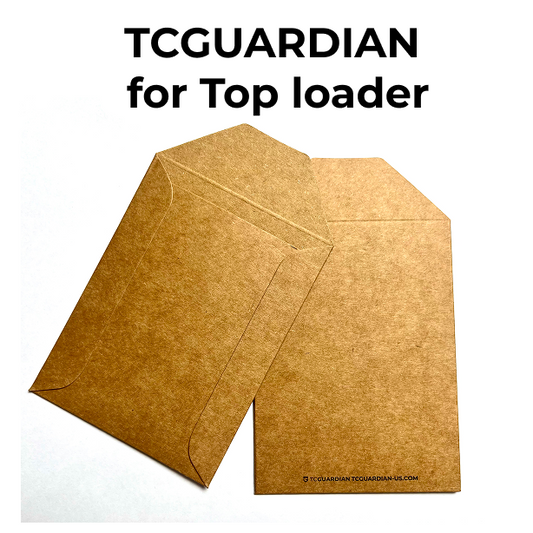 Two brown kraft paper top-loader envelopes on a white background with the text 'TCGUARDIAN for Top loader' at the top.
